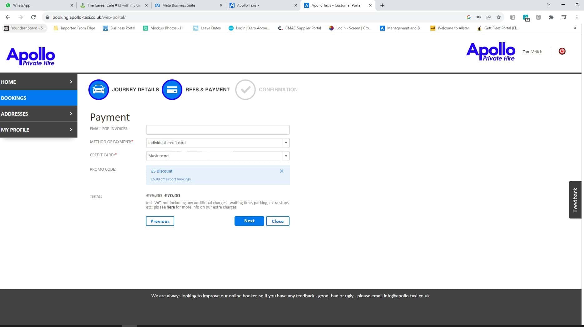 Online Booking Online Booking Form